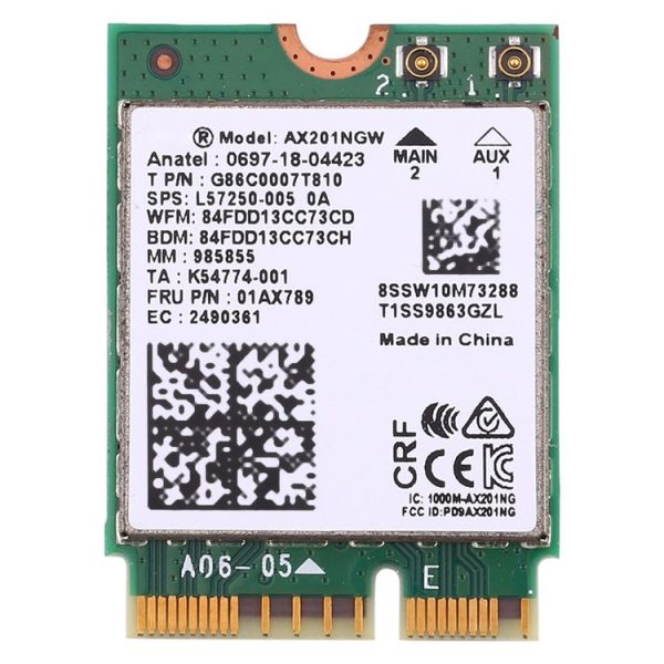 AX201 Bluetooth 5.0 Dual Band 2.4G / 5G Wireless NGFF Wifi Card AX201NGW 802.11 ac / ax 2.4Gbps Wlan Adapter - Image 2