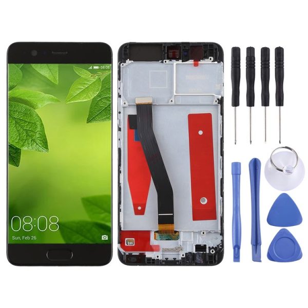 OEM LCD Screen for Huawei P10 Digitizer Full Assembly with Frame (Black) - Image 2