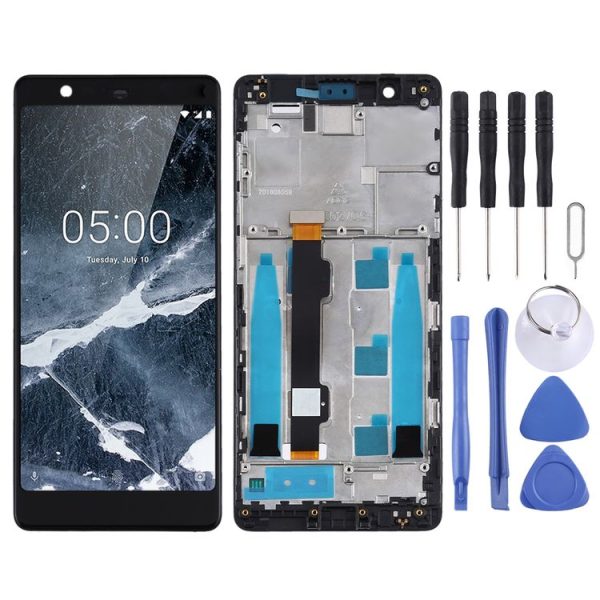 TFT LCD Screen for Nokia 5.1 TA-1061 TA-1075 TA-1076 TA-1088 TA-1081 Digitizer Full Assembly with Frame (Black)