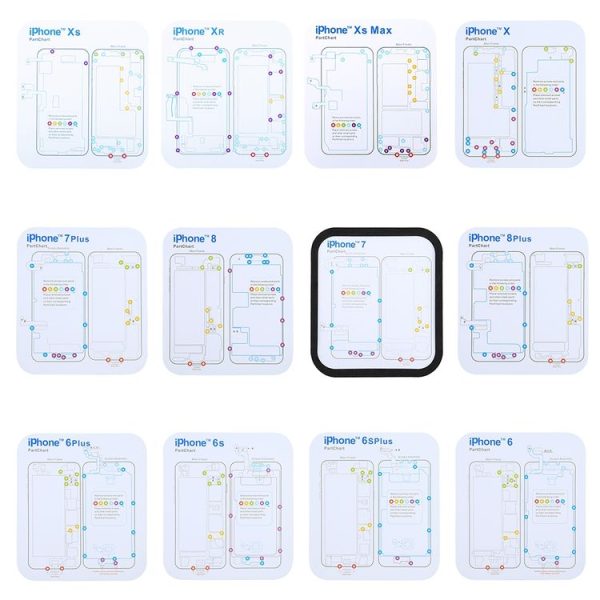 Magnetic Memory Screws Mat for iPhone XR & iPhone XS & iPhone XS Max & iPhone X & 8 & 8 Plus & 7 & 7 Plus & 6s Plus & 6s & 6 & 6 Plus, Size: 17.8cm x 15.9cm