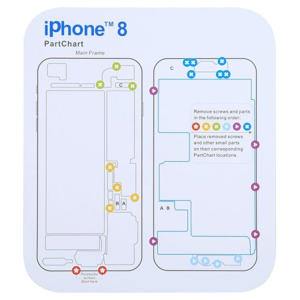 Magnetic Memory Screws Mat for iPhone XR & iPhone XS & iPhone XS Max & iPhone X & 8 & 8 Plus & 7 & 7 Plus & 6s Plus & 6s & 6 & 6 Plus, Size: 17.8cm x 15.9cm - Image 11