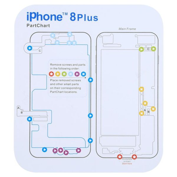 Magnetic Memory Screws Mat for iPhone XR & iPhone XS & iPhone XS Max & iPhone X & 8 & 8 Plus & 7 & 7 Plus & 6s Plus & 6s & 6 & 6 Plus, Size: 17.8cm x 15.9cm - Image 12