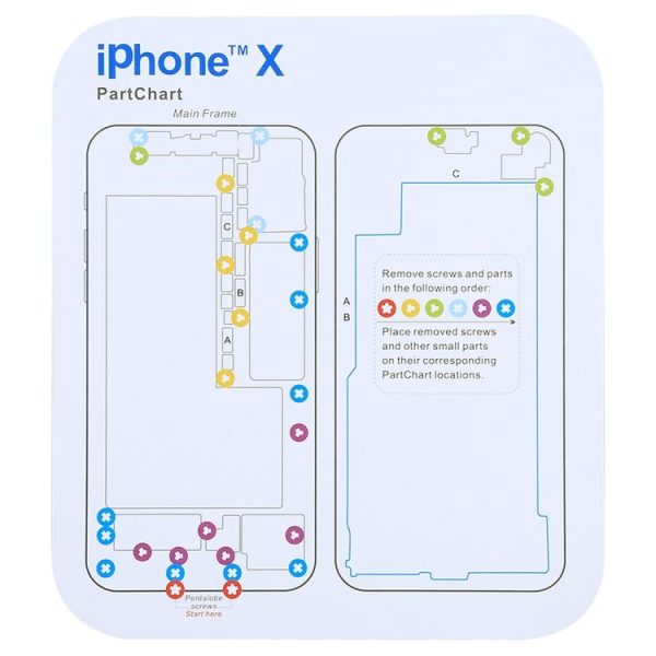Magnetic Memory Screws Mat for iPhone XR & iPhone XS & iPhone XS Max & iPhone X & 8 & 8 Plus & 7 & 7 Plus & 6s Plus & 6s & 6 & 6 Plus, Size: 17.8cm x 15.9cm - Image 13