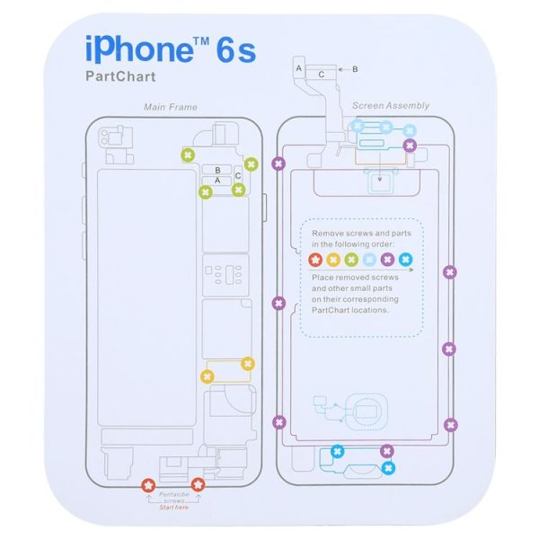 Magnetic Memory Screws Mat for iPhone XR & iPhone XS & iPhone XS Max & iPhone X & 8 & 8 Plus & 7 & 7 Plus & 6s Plus & 6s & 6 & 6 Plus, Size: 17.8cm x 15.9cm - Image 7