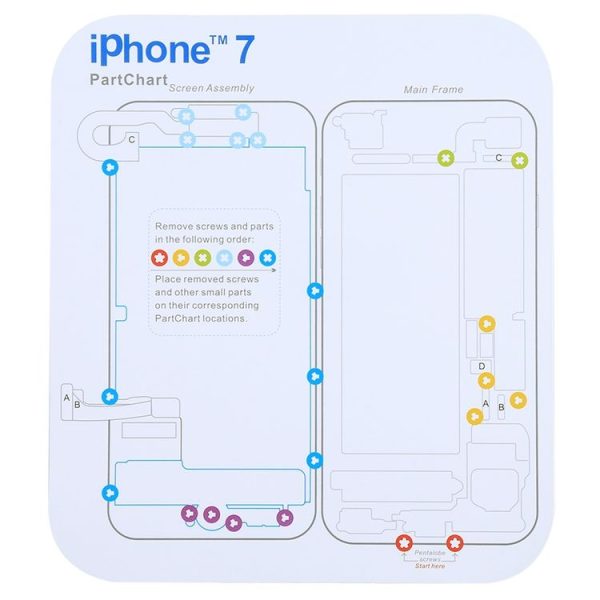 Magnetic Memory Screws Mat for iPhone XR & iPhone XS & iPhone XS Max & iPhone X & 8 & 8 Plus & 7 & 7 Plus & 6s Plus & 6s & 6 & 6 Plus, Size: 17.8cm x 15.9cm - Image 9