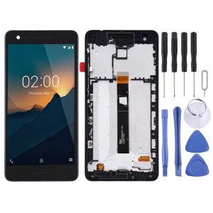 TFT LCD Screen for Nokia 2.1 Digitizer Full Assembly with Frame (Black)