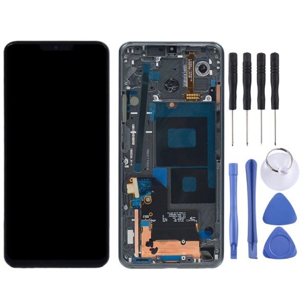 Original LCD Screen for LG G7 ThinQ / G710 G710EM G710PM G710VMP Digitizer Full Assembly with Frame (Black) - Image 2