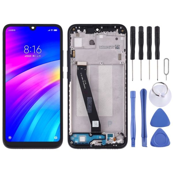 TFT LCD Screen for Xiaomi Redmi 7 Digitizer Full Assembly with Frame (Black)