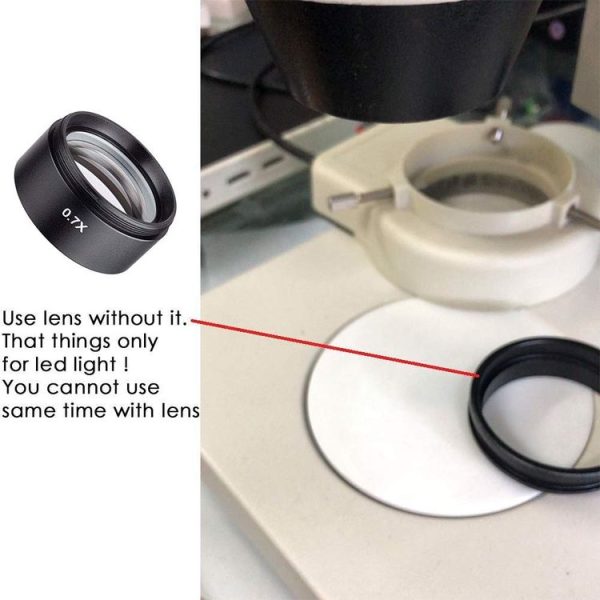 Stereo Microscopes Auxiliary Objective Lens Barlow Lens Magnifier 0.7X WD165 - Image 8
