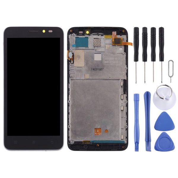 OEM LCD Screen for Lenovo A606 Digitizer Full Assembly with Frame (Black) - Image 2