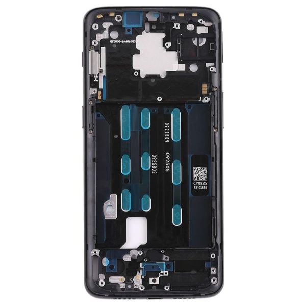 OnePlus 6T Front Housing LCD Frame Bezel with Side Key (Black) - Image 2