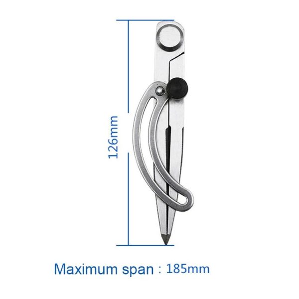 Carbon Steel Head Spacing Gauge Compasses Industrial Leather Side Liner Tool, Length: 126mm - Image 3