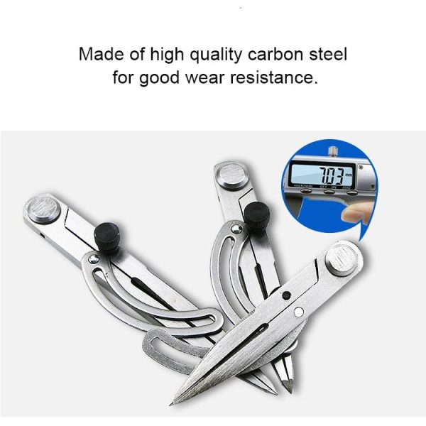 Carbon Steel Head Spacing Gauge Compasses Industrial Leather Side Liner Tool, Length: 126mm - Image 6