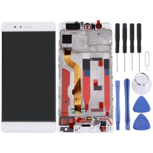 OEM LCD Screen for Huawei P9 Standard Version Digitizer Full Assembly with Frame (White)