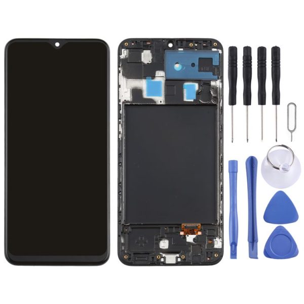 Original Super AMOLED LCD Screen for Galaxy A20 Digitizer Full Assembly with Frame - Image 2