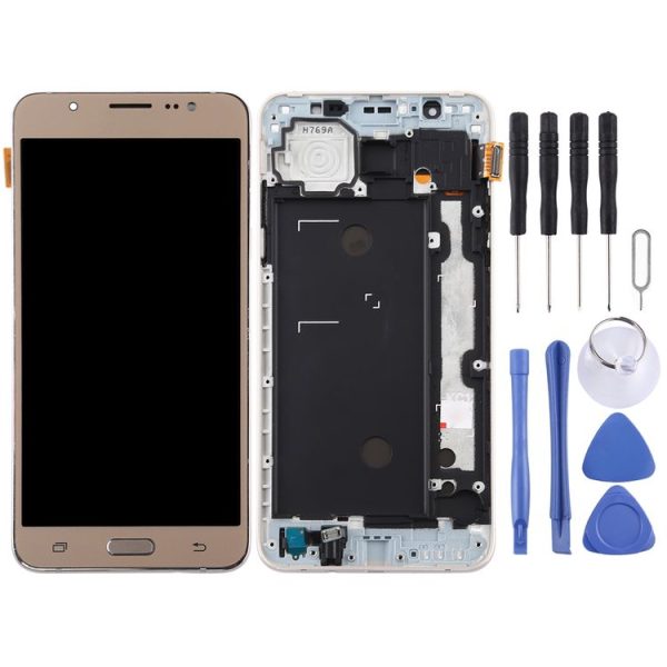 TFT LCD Screen for Galaxy J7 (2016) / J710F Digitizer Full Assembly with Frame (Gold) - Image 2