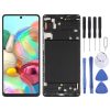 Original Super AMOLED LCD Screen for Galaxy A71 Digitizer Full Assembly with Frame (Black)