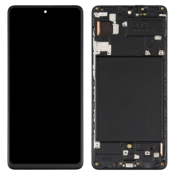 Original Super AMOLED LCD Screen for Galaxy A71 Digitizer Full Assembly with Frame (Black) - Image 3