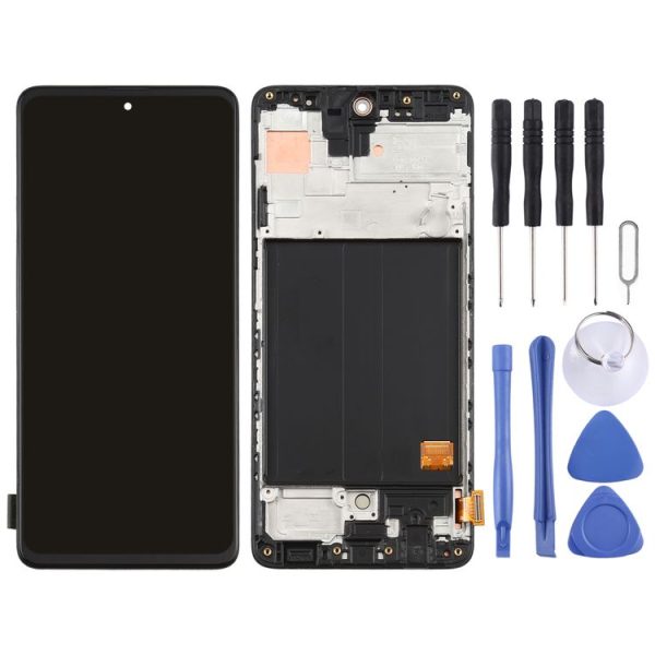 Original Super AMOLED LCD Screen for Galaxy A51 4G Digitizer Full Assembly with Frame (Black) - Image 2