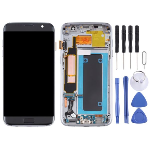 OLED LCD Screen for Samsung Galaxy S7 Edge / SM-G935F Digitizer Full Assembly with Frame (Black) - Image 2