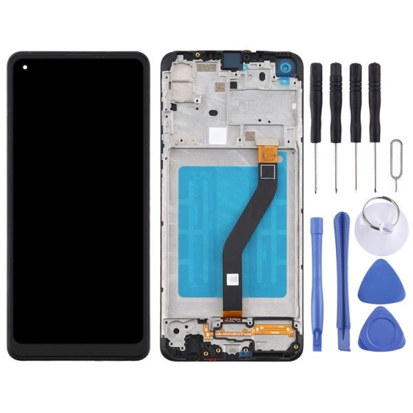 OEM LCD Screen for Samsung Galaxy A21 / SM-A215 Digitizer Full Assembly with Frame (Black) - Image 2