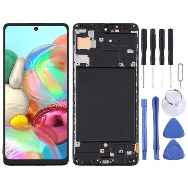 TFT Material LCD Screen and Digitizer Full Assembly With Frame (Not Supporting Fingerprint Identification) for Samsung Galaxy A71 / SM-A715 (Black)