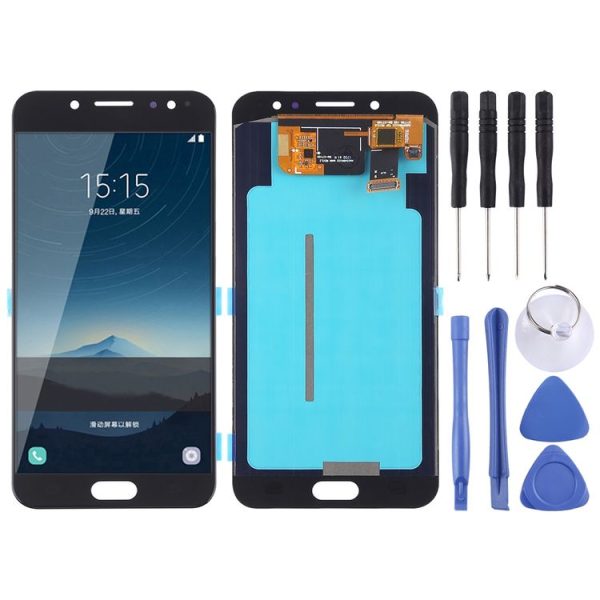OLED LCD Screen for Galaxy C8, C710F / DS, C7100 with Digitizer Full Assembly (Black)