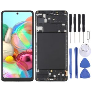 OLED LCD Screen for Samsung Galaxy A71 SM-A715 (6.39 inch) Digitizer Full Assembly with Frame (Black)