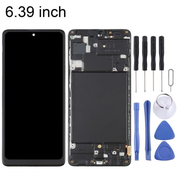 OLED LCD Screen for Samsung Galaxy A71 SM-A715 (6.39 inch) Digitizer Full Assembly with Frame (Black) - Image 2
