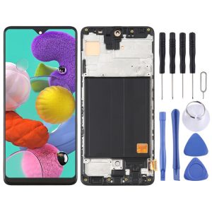 OLED LCD Screen for Samsung Galaxy A51 4G SM-A515 (6.36 inch) Digitizer Full Assembly with Frame (Black)