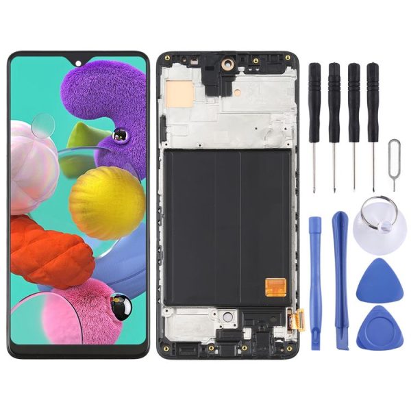 OLED LCD Screen for Samsung Galaxy A51 4G SM-A515 (6.36 inch) Digitizer Full Assembly with Frame (Black)