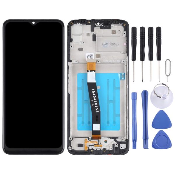 Original LCD Screen for Samsung Galaxy A22 5G SM-A226 Digitizer Full Assembly with Frame (Black) - Image 2