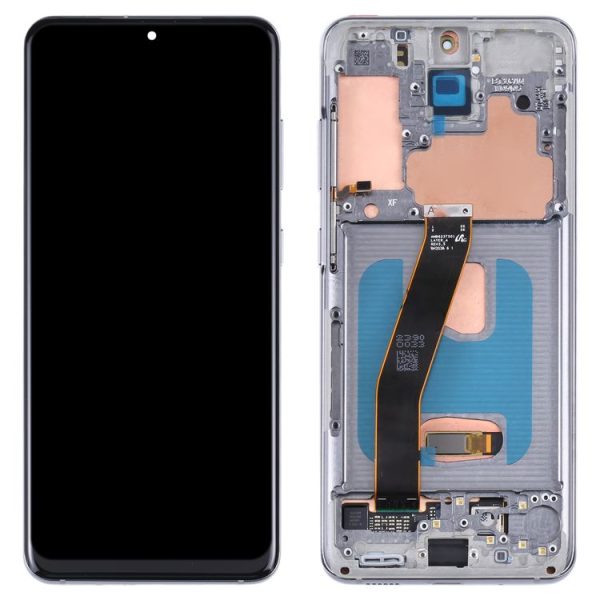 Original Super AMOLED LCD Screen With Digitizer Full Assembly with Frame for Samsung Galaxy S20 5G SM-G981B (Silver) - Image 2