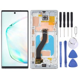 TFT LCD Screen For Samsung Galaxy Note10 SM-N970 Digitizer Full Assembly with Frame, Not Supporting Fingerprint Identification (Silver)