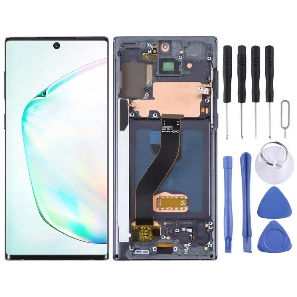 6.67 inch OLED LCD Screen For Samsung Galaxy Note10 SM-N970F Digitizer Full Assembly With Frame (Black)