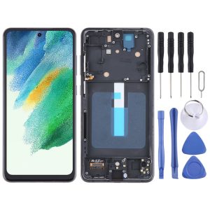 Samsung Galaxy S21 FE 5G SM-G990B TFT Material LCD Screen Digitizer Full Assembly with Frame, Not Supporting Fingerprint Identification (Black)
