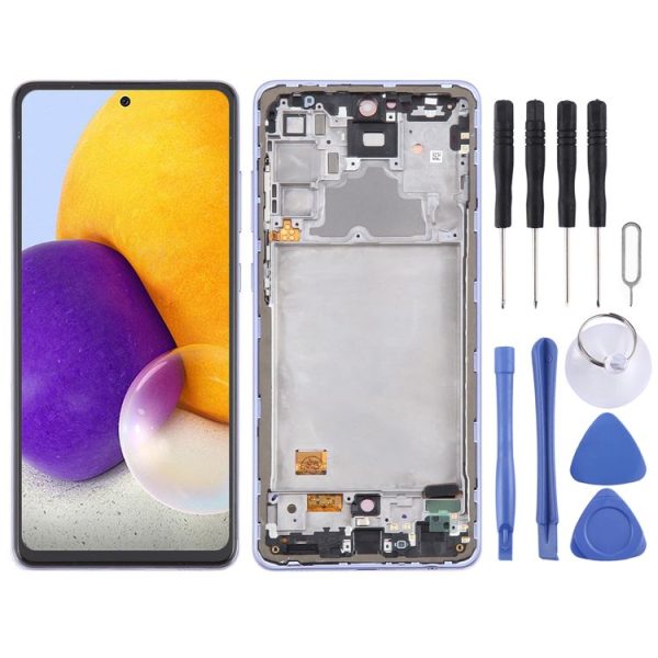 Samsung Galaxy A72 4G SM-A725 6.43 inch Original LCD Screen Digitizer Full Assembly with Frame (Purple)