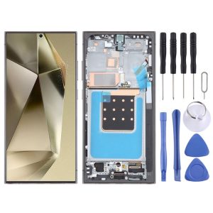 Samsung Galaxy S24 Ultra SM-S928B 6.78 inch OLED LCD Screen Digitizer Full Assembly with Frame (Grey)