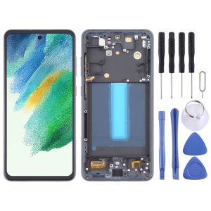 Samsung Galaxy S21 FE 5G SM-G990B 6.36 inch EU Version OLED LCD Screen Digitizer Full Assembly with Frame (Black)
