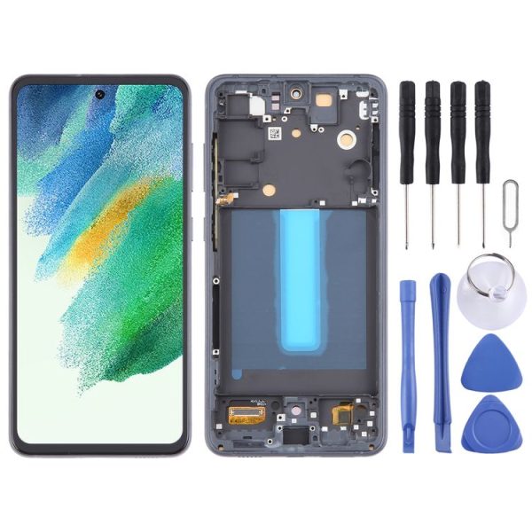 Samsung Galaxy S21 FE 5G SM-G990B 6.36 inch EU Version OLED LCD Screen Digitizer Full Assembly with Frame (Black)