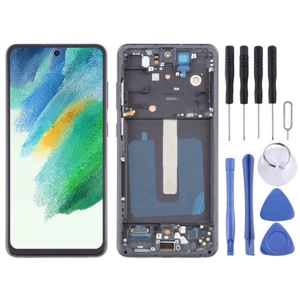 Samsung Galaxy S21 FE 5G SM-G990B 6.43 inch EU Version OLED LCD Screen Digitizer Full Assembly with Frame (Black)