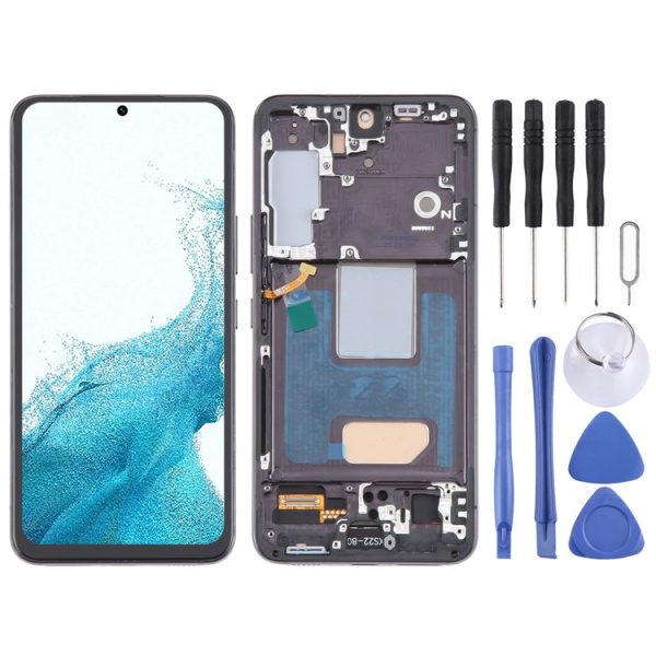 Samsung Galaxy S22 5G SM-S901B EU Version TFT LCD Screen Digitizer Full Assembly with Frame (Black)