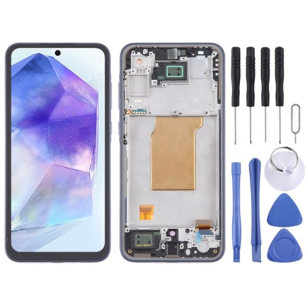 Samsung Galaxy A35 SM-A356B 6.43 inch OLED LCD Screen Digitizer Full Assembly with Frame (Dark Blue)
