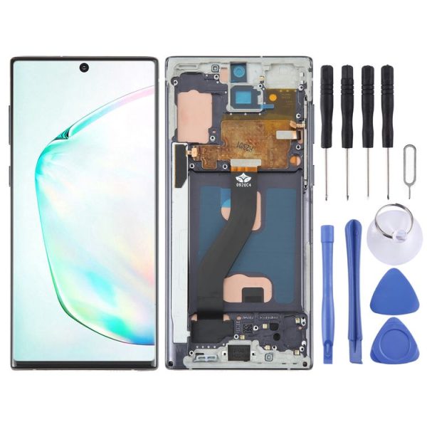 TFT Material LCD Screen for Samsung Galaxy Note10 Digitizer Full Assembly With Frame / Handwriting, Not Supporting Fingerprint Identification (Black)