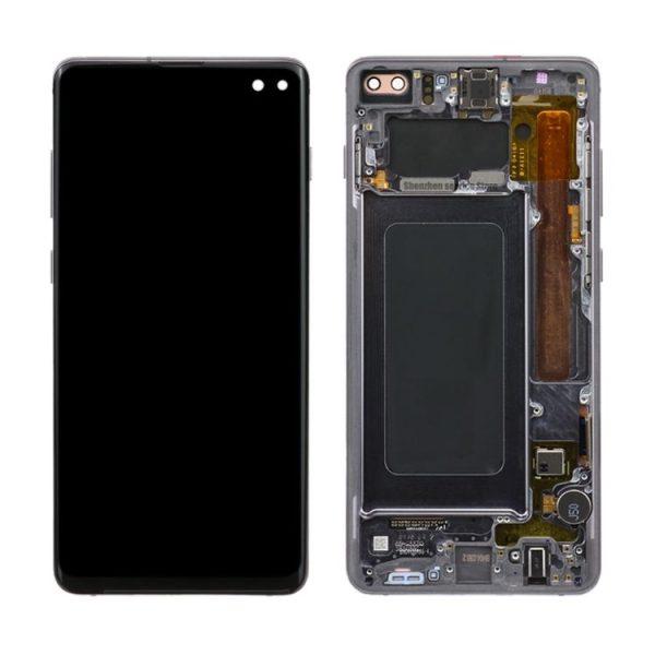Original Super AMOLED LCD Screen for Samsung Galaxy S10+ Digitizer Full Assembly with Frame (Black) - Image 3