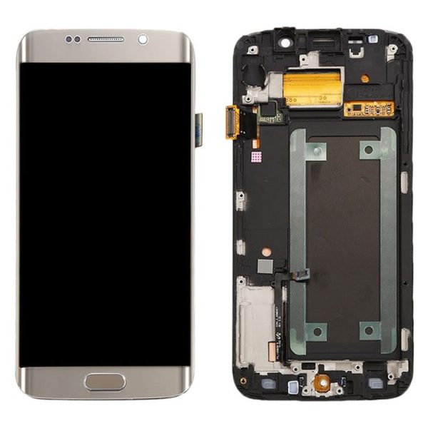 Original Super AMOLED LCD Screen For Samsung Galaxy S6 Edge SM-G925F Digitizer Full Assembly with Frame (Gold) - Image 2