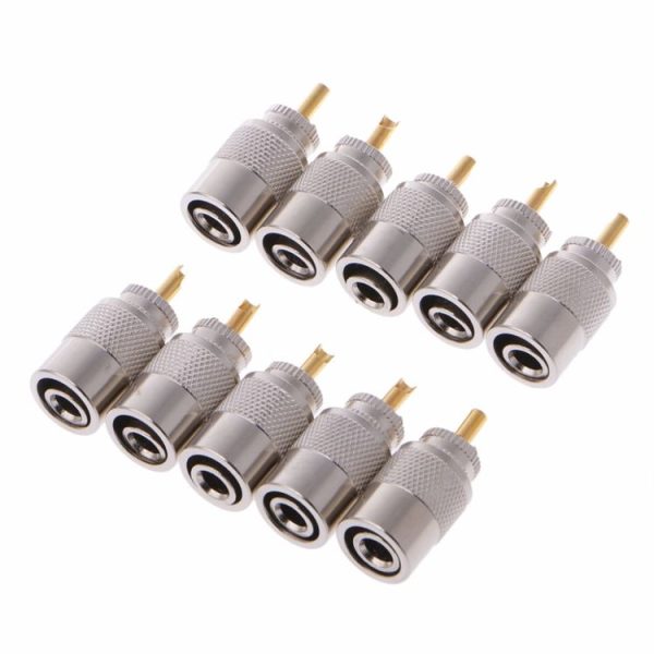 10 PCS UHF Connector Plugs PL-259 Male Solder for RG8X Coaxial Cable - Image 2
