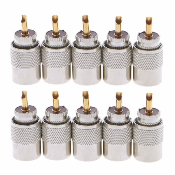 10 PCS UHF Connector Plugs PL-259 Male Solder for RG8X Coaxial Cable - Image 3