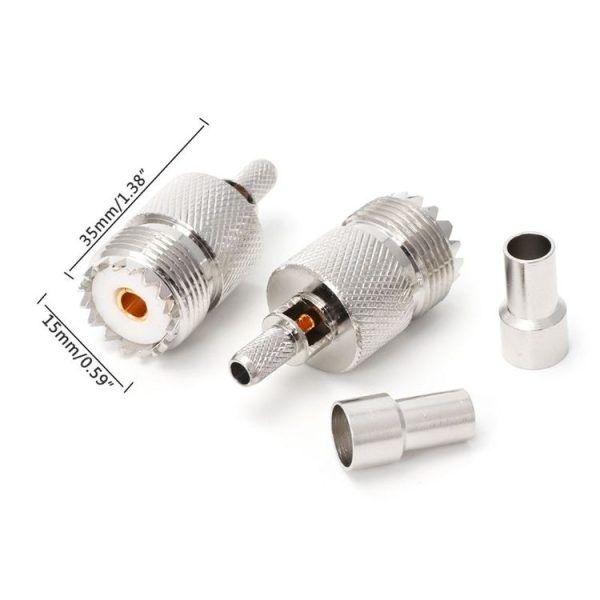 10 Sets UHF Female Jack Crimped RF Connector Coaxial Adapter for 5mm RG58 RG142 / 3D-FB Cable - Image 4