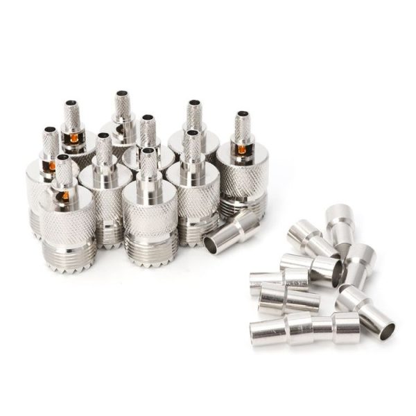 10 PCS UHF Female Jack SO239 Crimped RF Connector Coaxial Adapter for 2.5mm RG316 / RG179 and 2.85mm RG174 LMR100 - Image 3